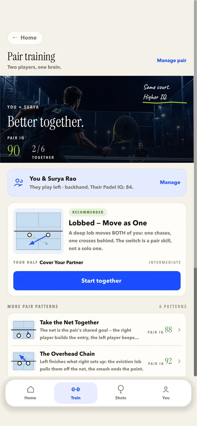 Pair training with a partner